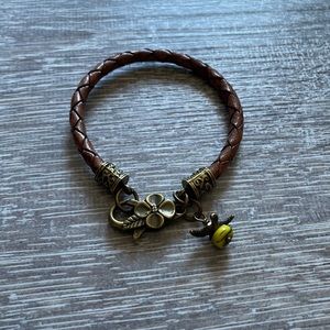 Braided leather bracelet